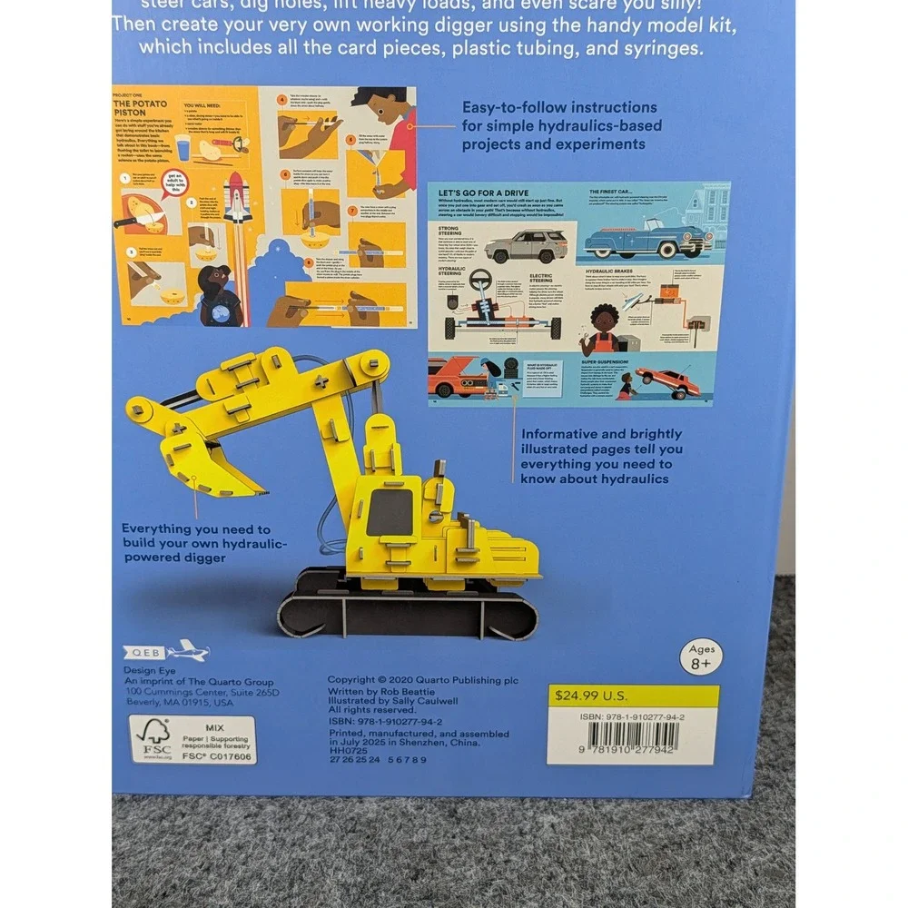 QEB Hydraulic Science Kit Build Your Own Working Digger Model STEM Toy Ages 8+